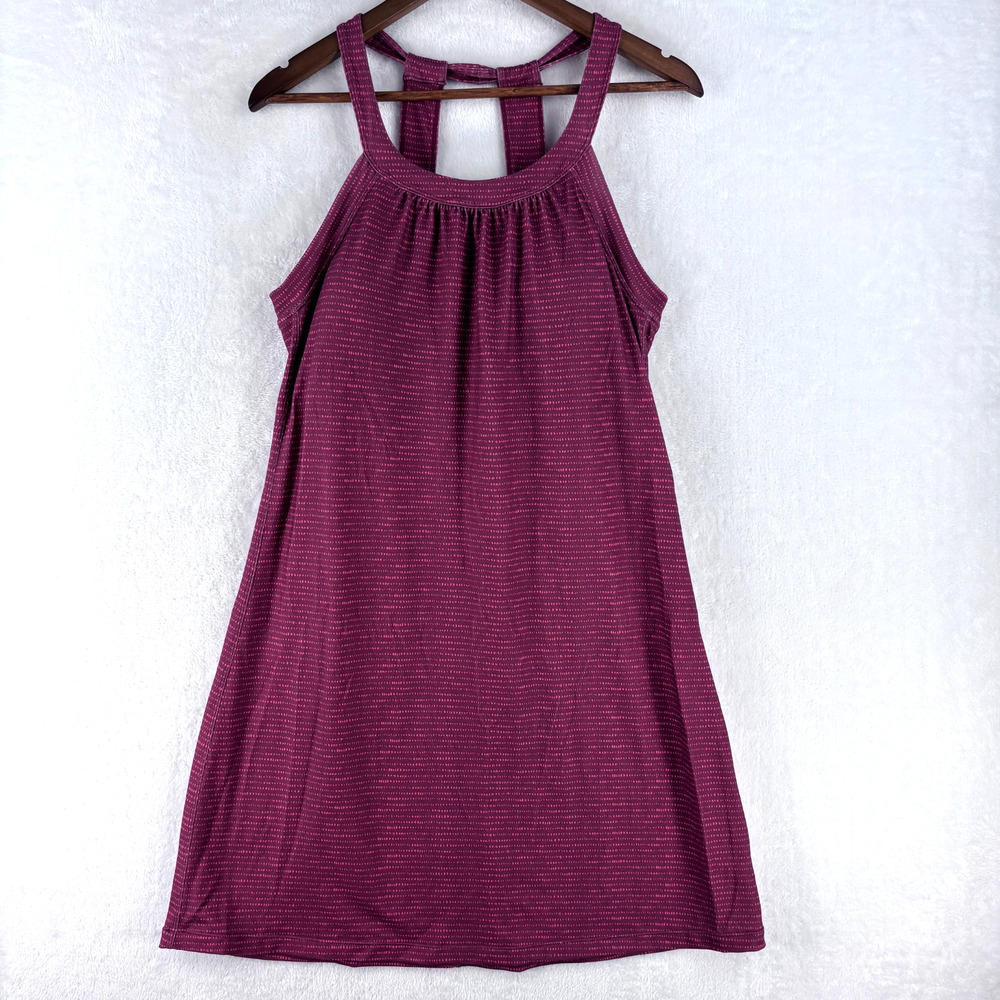 Prana Womens Cantine Sport Dress Pink Built In Bra Size L Stretch NWT